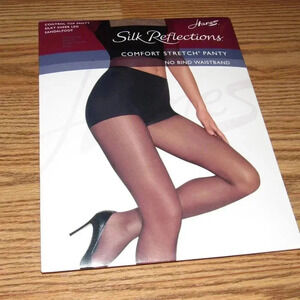 HANES Silk Reflections Control Top Silky Sheer Leg No Bind Waistband Hosiery EF
